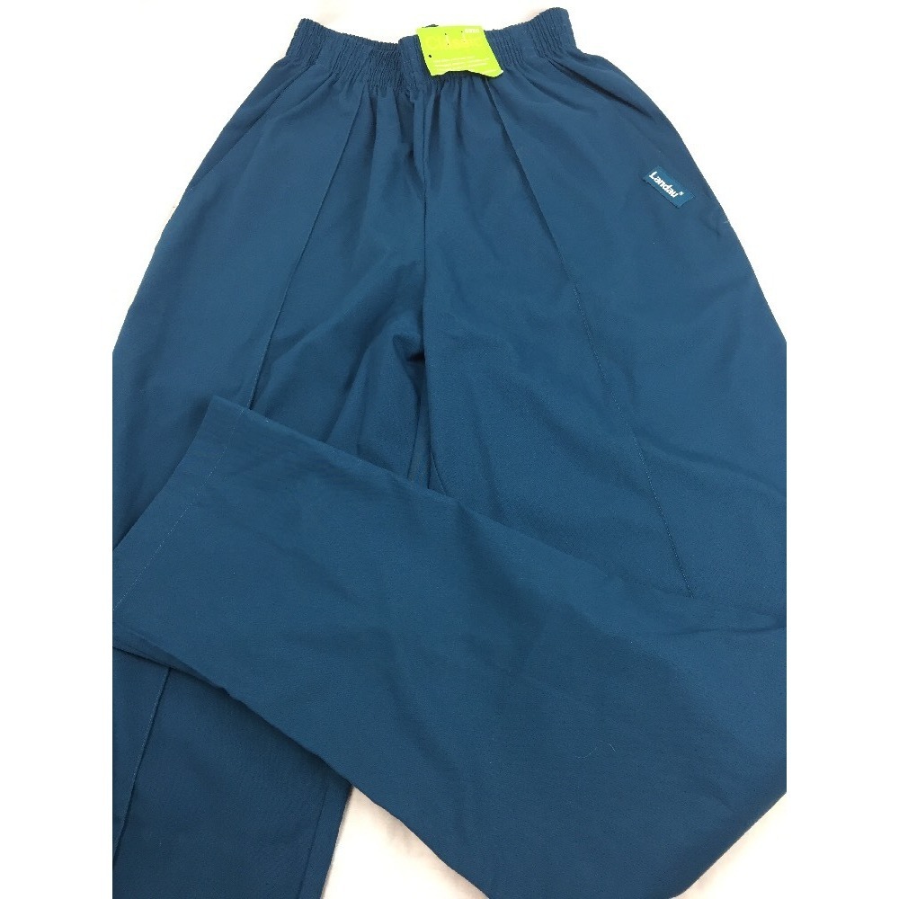 Landau Scrub Pants XS TALL NWT teal blue unisex mens women drawstring waist new